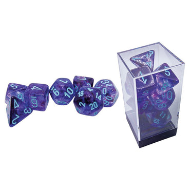 Chessex Dice (7pc) CHX22557 Nebula Nocturnal / Turquoise Mega-hedral