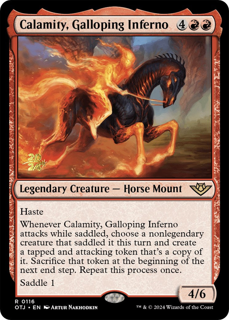 Calamity, Galloping Inferno [Outlaws of Thunder Junction Prerelease Promos] | Pandora's Boox