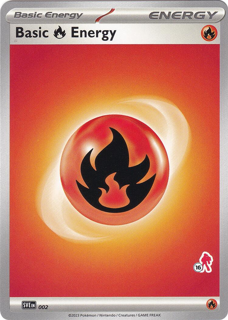 Basic Fire Energy (002) (Armarouge Stamp #16) [Battle Academy 2024] | Pandora's Boox