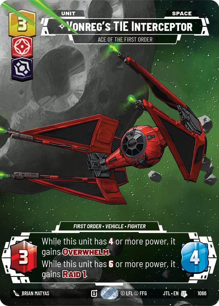 Vonreg's TIE Interceptor - Ace of the First Order (Prestige Foil) (1066) [Jump to Lightspeed]