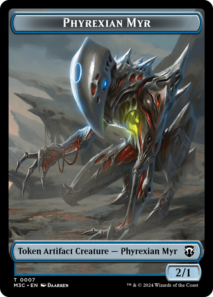 Phyrexian Myr (Ripple Foil) // Servo Double-Sided Token [Modern Horizons 3 Commander Tokens] | Pandora's Boox