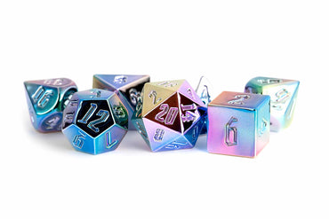 16mm Resin Poly Dice Set Rainbow Aegis: Uninked Dice Set