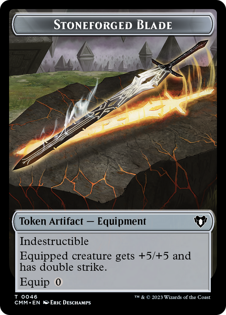 Servo // Stoneforged Blade Double-Sided Token [Commander Masters Tokens] | Pandora's Boox