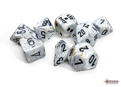 Chessex Lab Dice (8pc) CHX3067 Marble/Black