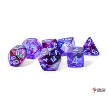 Chessex Dice (7pc) Chx22547 Nebula Nocturnal/Blue Mega-hedra