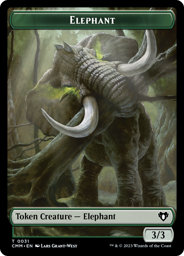 Servo // Elephant Double-Sided Token [Commander Masters Tokens] | Pandora's Boox