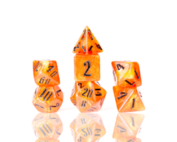 Sirius Dice Fire Orange w/ Red 7-Die Set