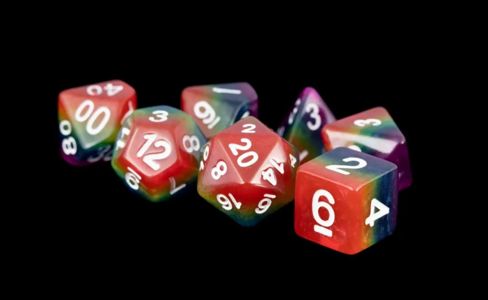 16mm Resin Poly Dice Set Rainbow Dice Set