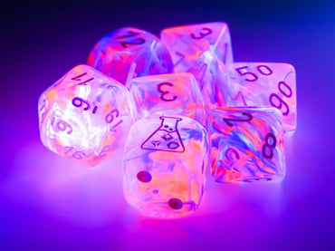 Chessex Lab Dice (8pc) CHX30057 Nebula Black Light Special/White