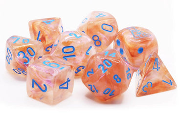 Chessex Lab Dice (8pc) Rose Gold light/blue