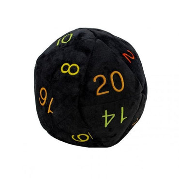 Jumbo Plush D20 Black / Rainbow