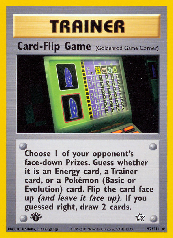 Card-Flip Game (92/111) [Neo Genesis 1st Edition] | Pandora's Boox