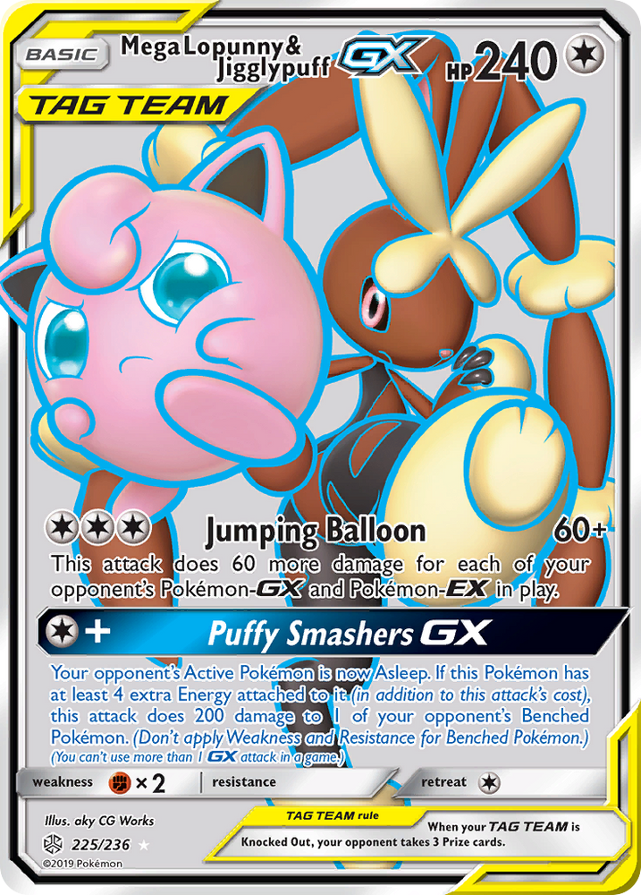 Mega Lopunny & Jigglypuff GX (225/236) [Sun & Moon: Cosmic Eclipse]