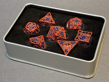 Hollow Metal dice - 7pc Spider Bite