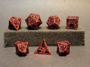 Hollow Metal dice - 7pc Spider Bite