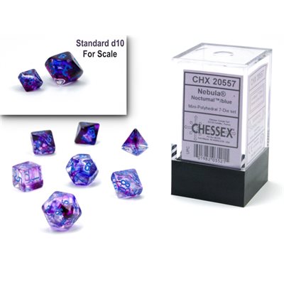 ChX20557 Mini Polyhedral 7-Die Set: Nebula: Nocturnal/Blue