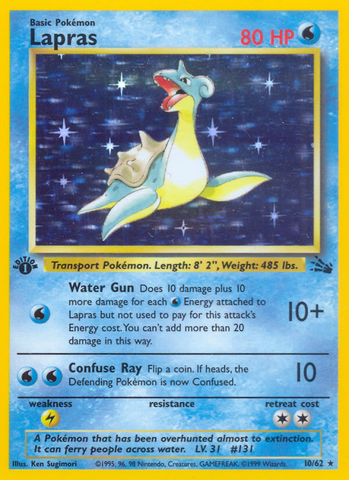 Lapras (10/62) [Fossil 1st Edition]