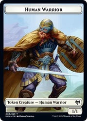 Human Warrior // Shapeshifter Double-Sided Token [Kaldheim Tokens]