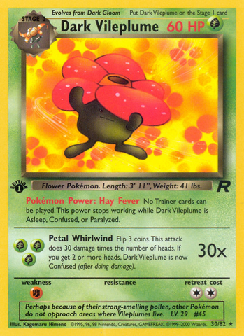 Dark Vileplume (30/82) [Team Rocket 1st Edition]