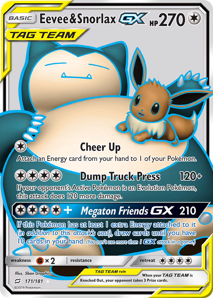 Eevee & Snorlax GX (171/181) [Sun & Moon: Team Up]