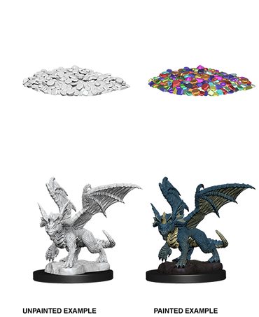 WizKids Deep Cuts Unpainted Mini W10 Blue Dragon Wyrmling