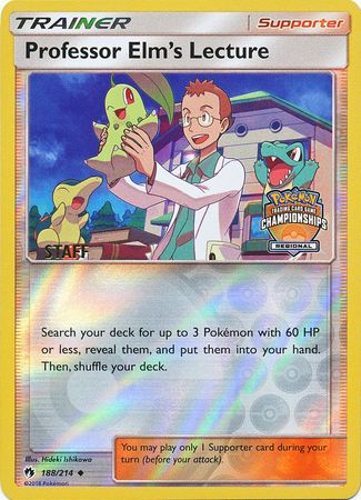 Professor Elm's Lecture (188/214) (Regional Championship Promo Staff) [Sun & Moon: Lost Thunder]