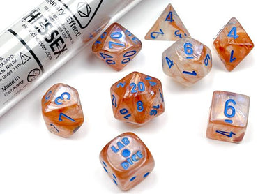 Chessex Lab Dice (8pc) Borealis Rose-Gold/Light Blue CHX30045