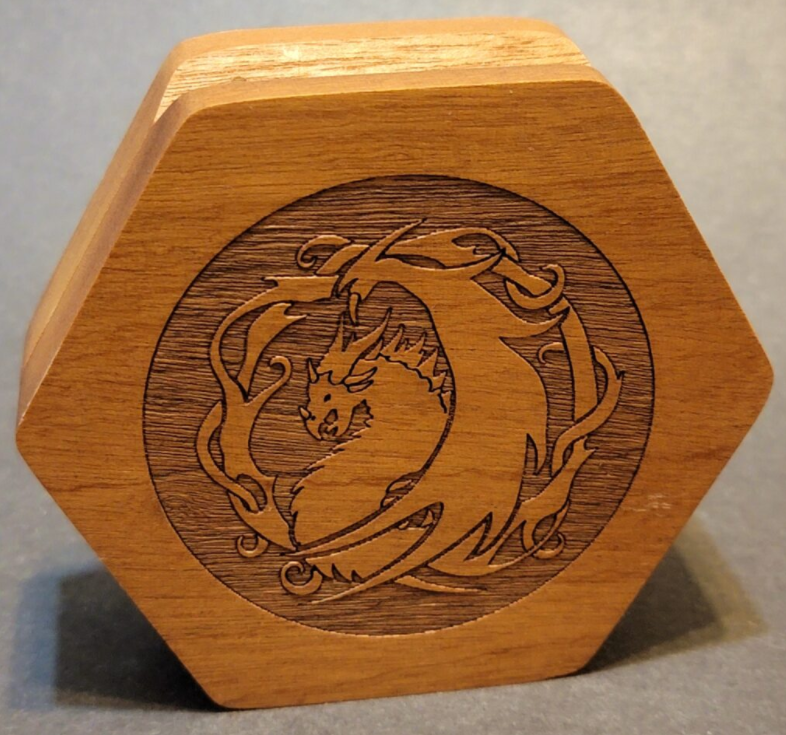 Wyrm Engraved Dark Wooden Box