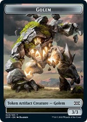 Golem // Human Soldier Double-Sided Token [Double Masters Tokens] | Pandora's Boox