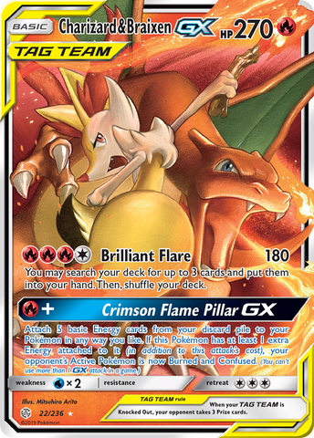 Charizard & Braixen GX (22/236) [Sun & Moon: Cosmic Eclipse]