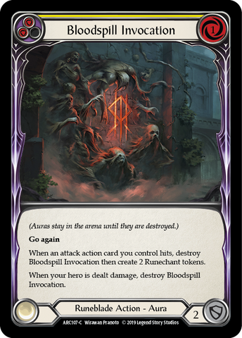 Bloodspill Invocation (Yellow) [ARC107-C] 1st Edition Rainbow Foil