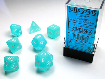 Chessex Dice (7pc) Frosted Teal with White CHX27405